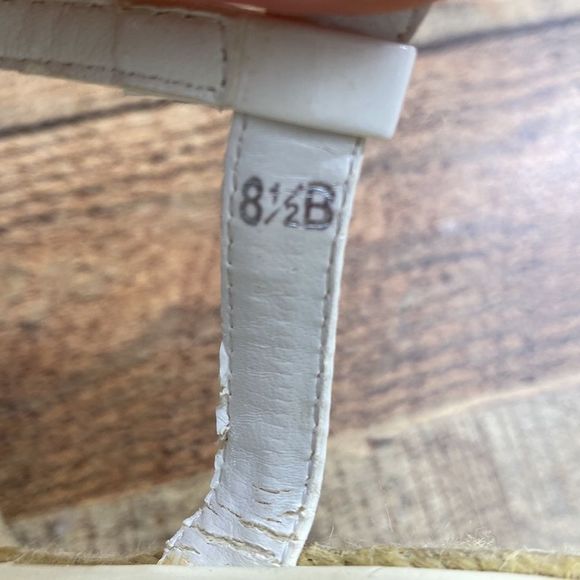 Colin Stuart White Strappy Espadrille Wedge Sandals Womens 8.5 Slingback - Picture 10 of 12